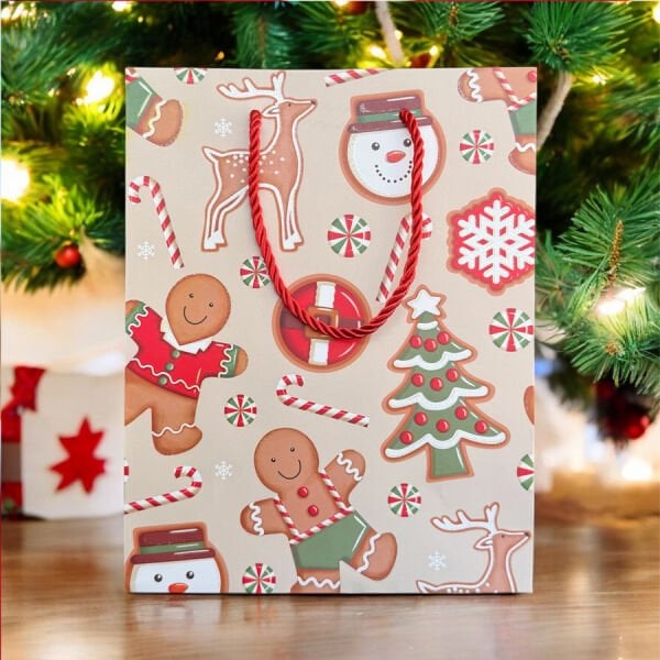 Hediye Karton Poşet- Kurabiye Temalı Krem